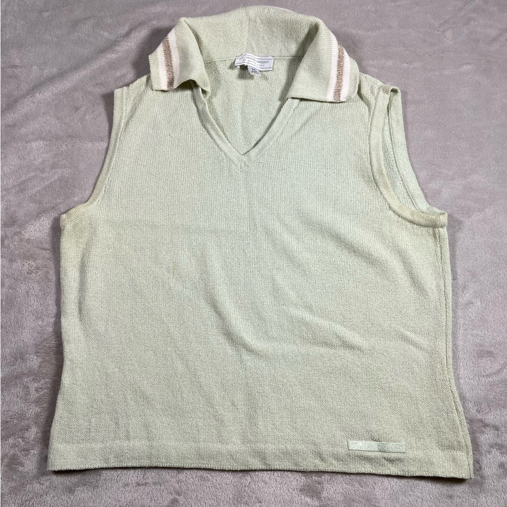 Marie Gray St John Sport Pistachio green tennis vest Womens Medium